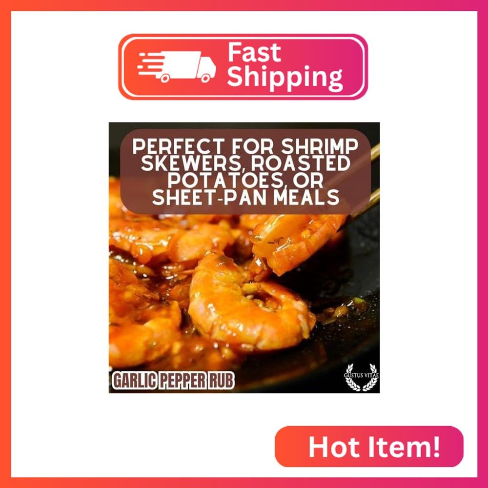 Garlic Pepper Rub | Gourmet Seasoning | Artisanal Spice Blend | Non GMO, All Nat