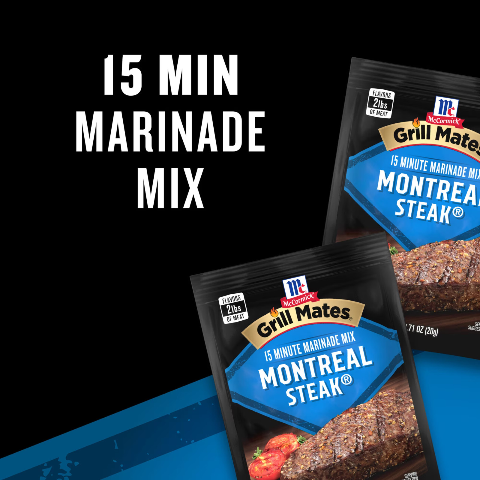 McCormick Grill Mates Montreal Steak 15 Min Marinade Mix (6 Pack – 0.71 oz Ea)