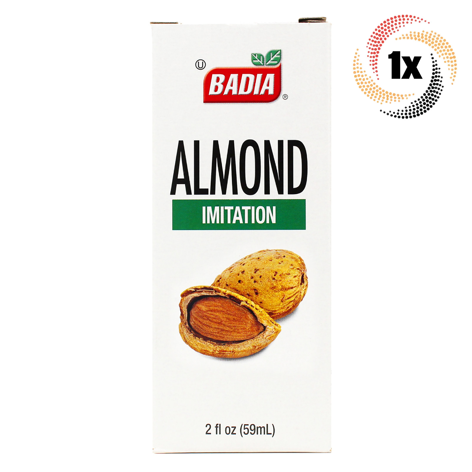 1x Pack Badia Almond Imitation Baking Extract | 2oz | Kosher & MSG Free