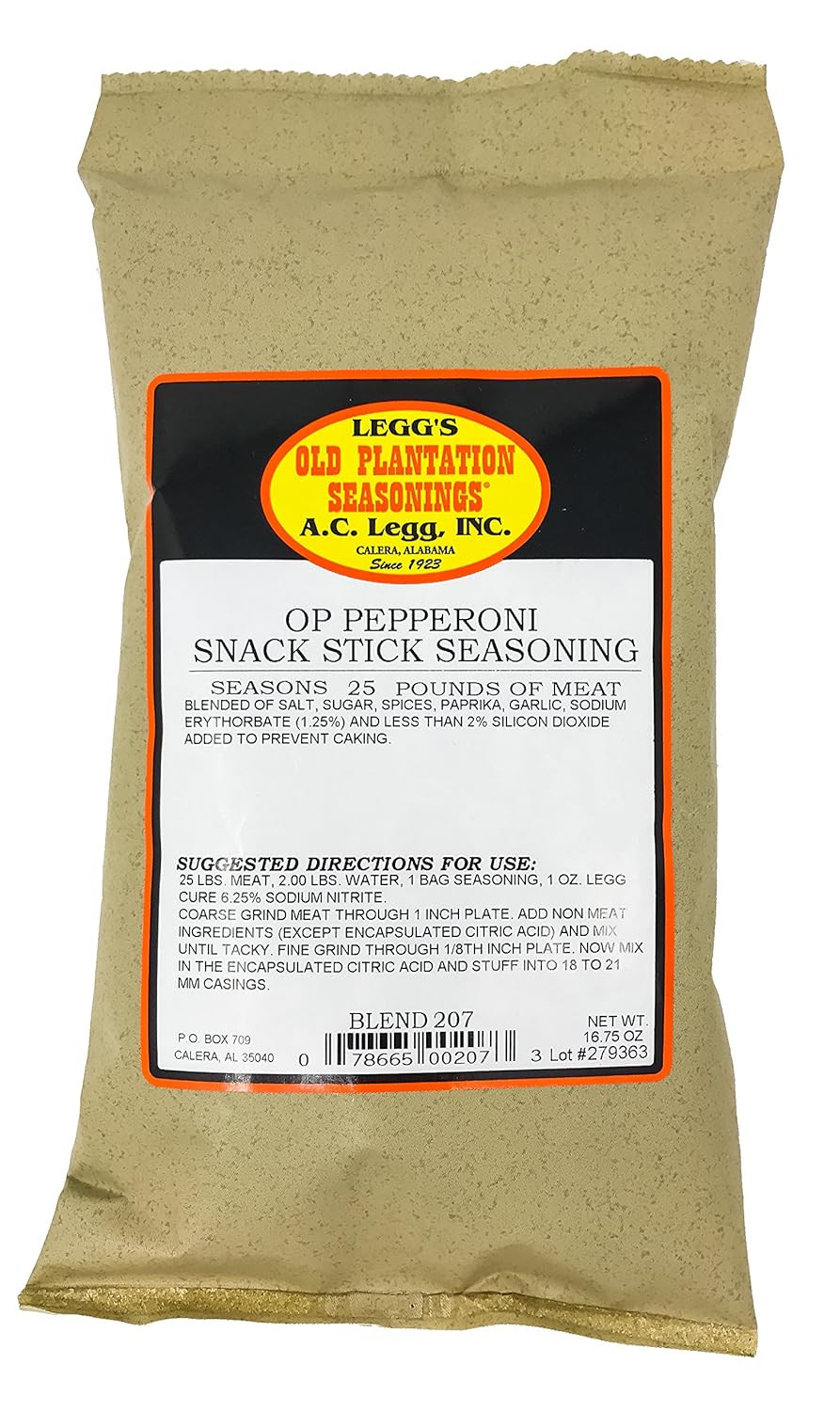 A.C. Legg Pepperoni Snack Stick Seasoning with Cure – 16.75 oz