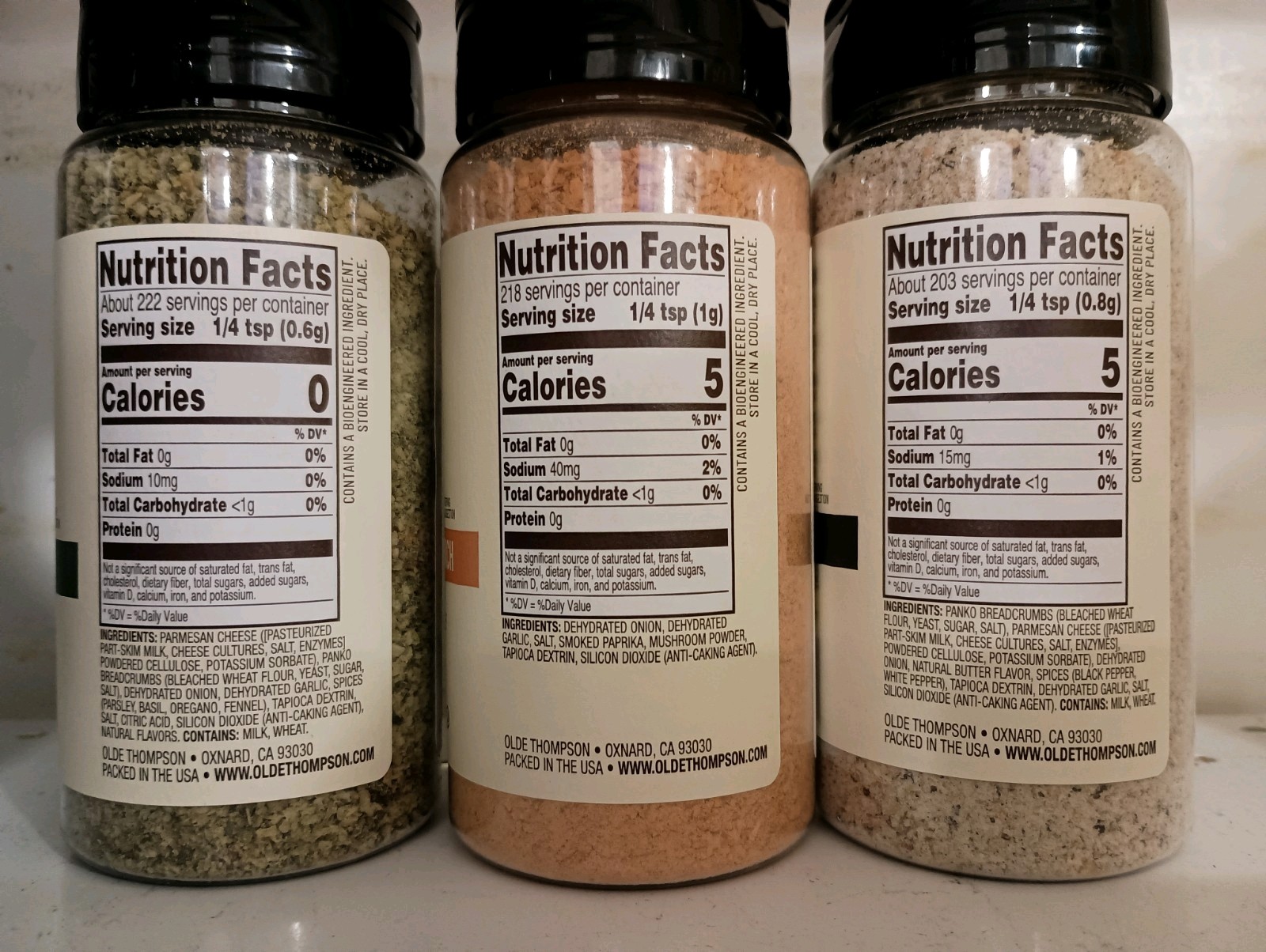 Olde Thompson Pasta Mix-Ins Seasoning Variety Set (3 Pack) Certified Kosher