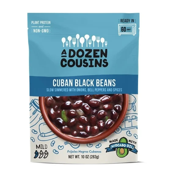 A Dozen Cousins Cuban Black Beans – Plant Based Protein, Vegan (Pack of 3)