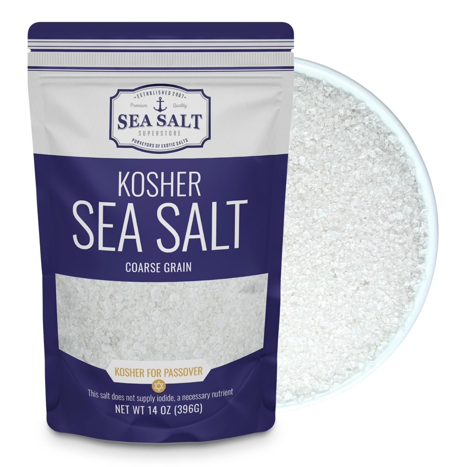 Kosher Sea Salt Coarse Grain Kosher Salt Coarse Salt for Table Salt Non-Iodiz…
