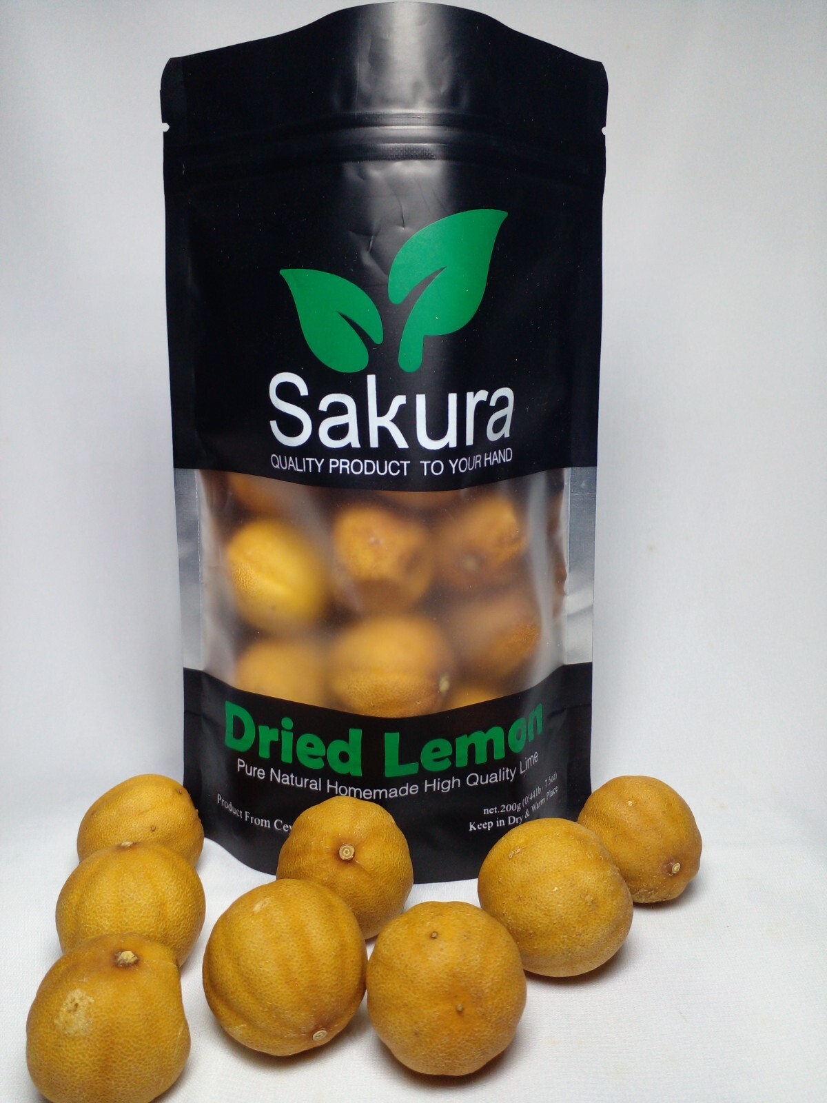 SAKURA Dried Yellow Lemon Whole 200g/0.44lb Ceylon High Quality Organic Lime
