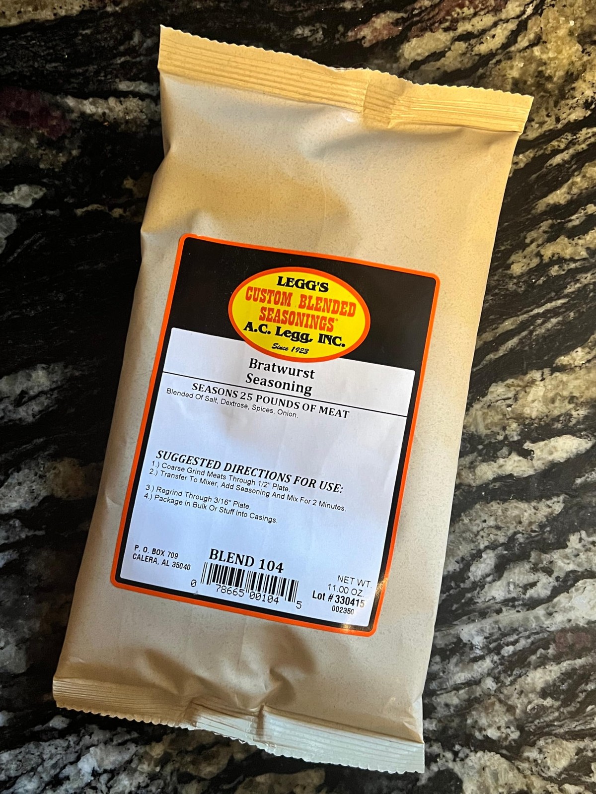 A.C. Legg Bratwurst Seasoning 11 Ounce (Pack of 1)