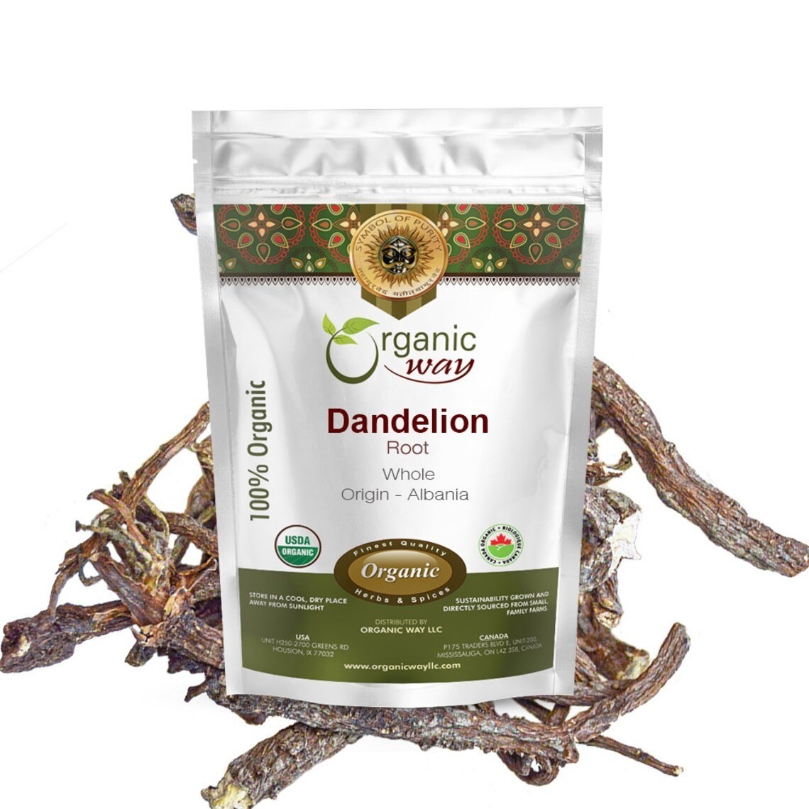 Organic Way Dandelion Root Cut & Sifted – Herbal Tea | Kosher & USDA Certified