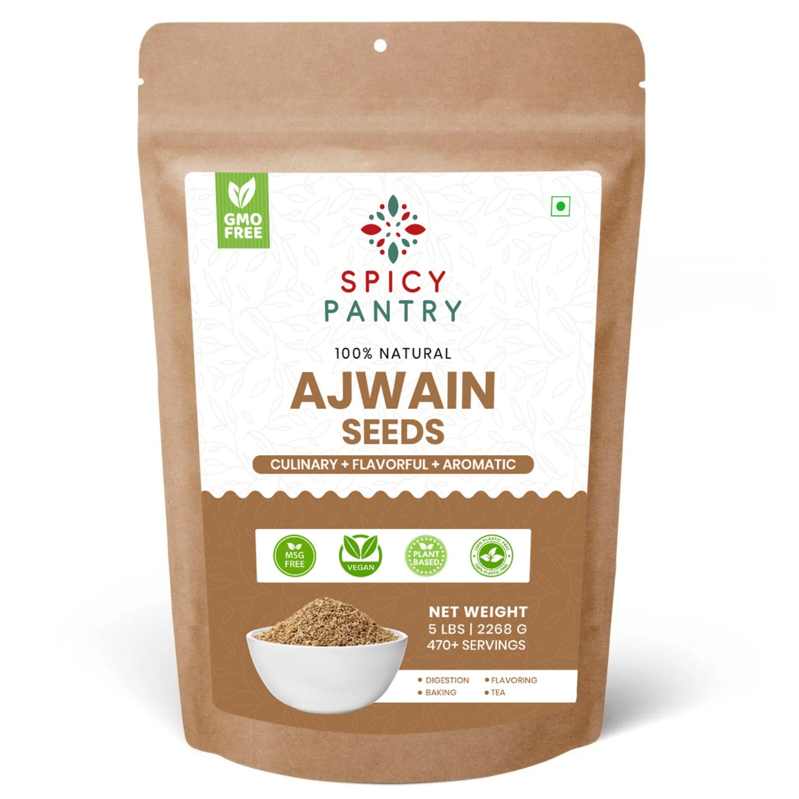 Ajwain Seeds (Carom Seeds) 5 lbs. – Aromatic Spice for Cooking & Health Benefits