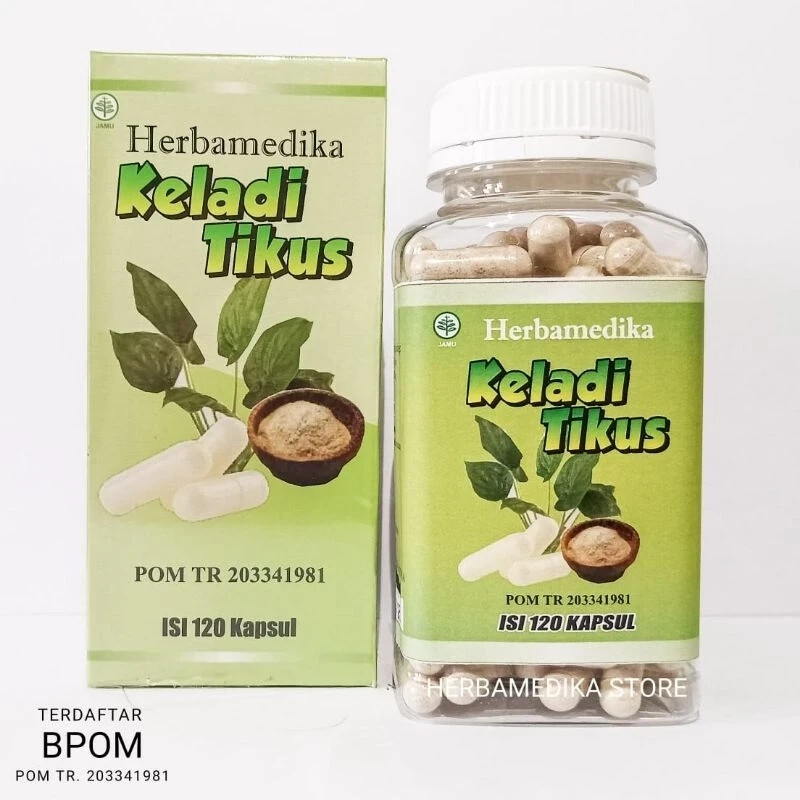 KELADI TIKUS Powder Caps Natural Organic Herb Spices Fresh Pure Hygienic Premium