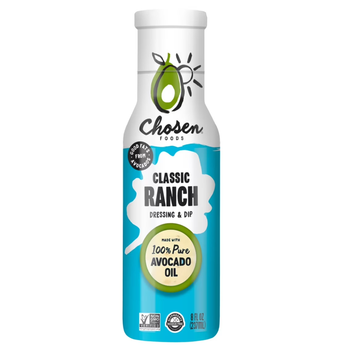 Chosen Foods Classic Ranch Dressing & Dip made with 100% Pure Avocado Oil 8 flOz