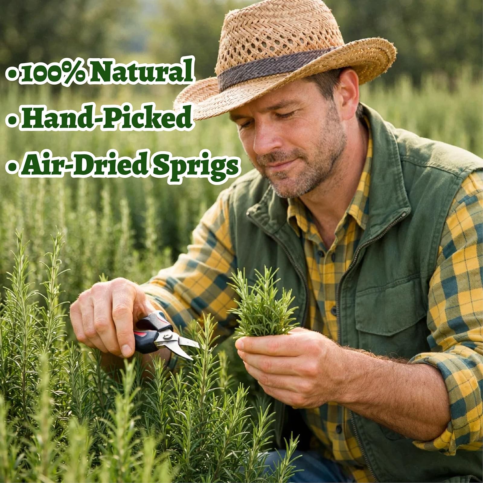 30–35PCS Dried Whole Rosemary Sprigs, 2.5oz Natural Spices in ClearWindow Tin…