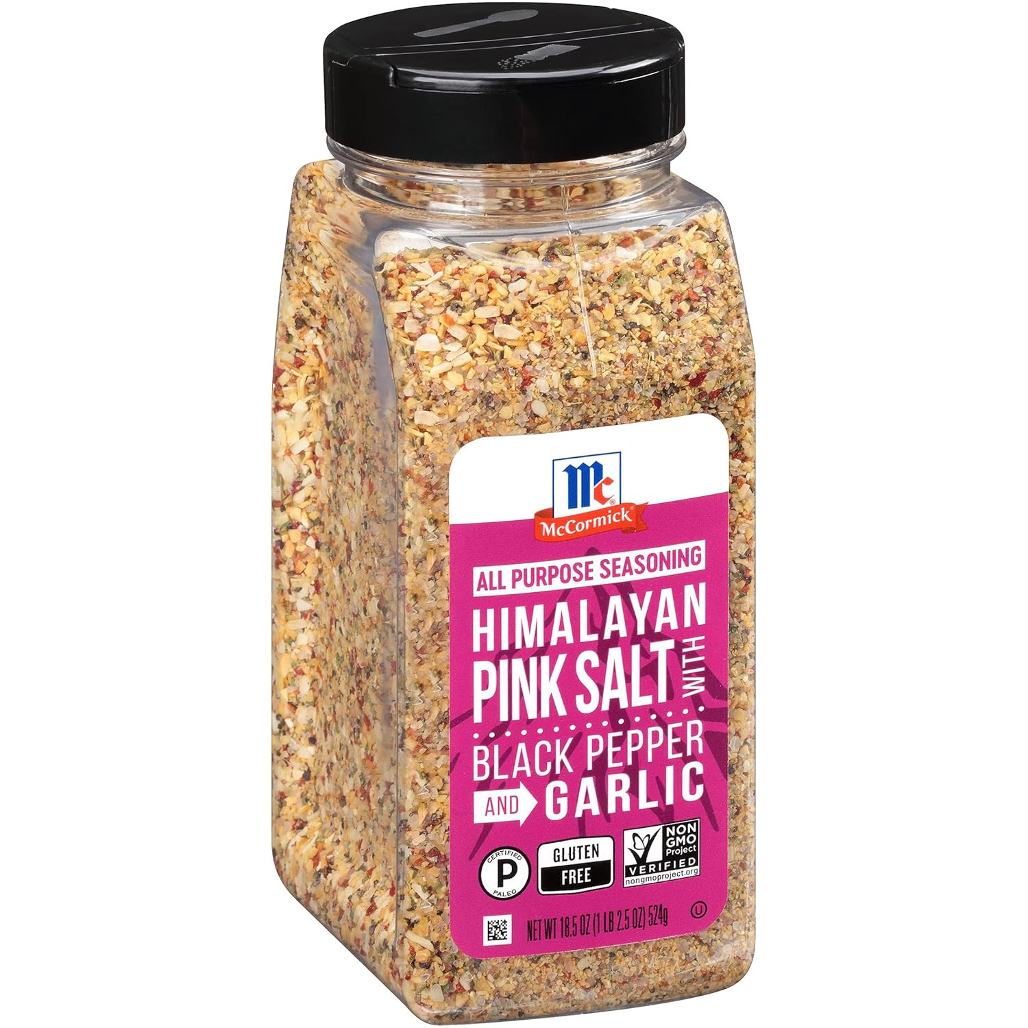Himalayan Pink Salt with Black Pepper and Garlic All Purpose Seasoning, 18.5 oz