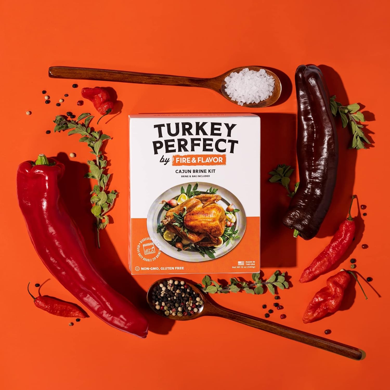 Cajun Turkey Brine Kit Includes Bag & Poultry Seasoning Roasting Grilling