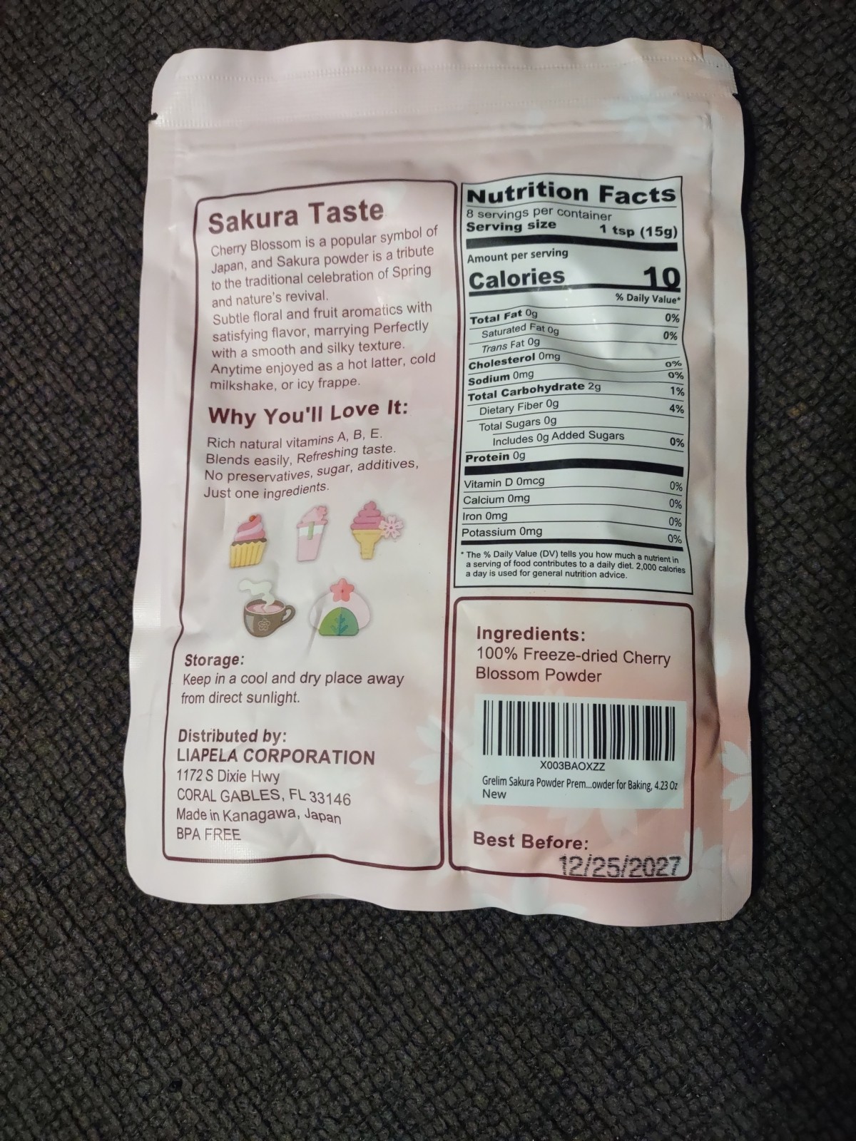 Grelim Sakura Premium Original Cherry Blossom Powder 4.23 oz EXP 12/2027