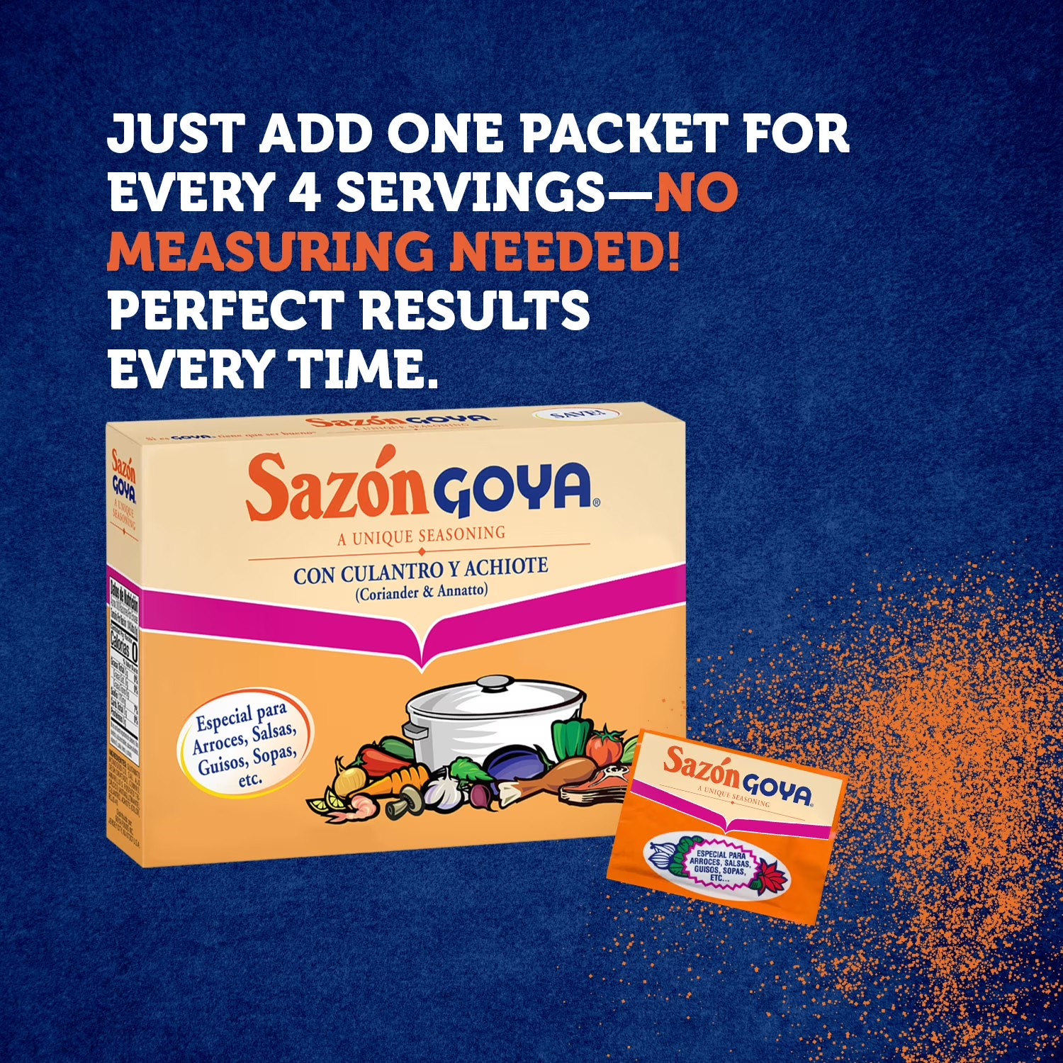 GOYA Sazon with Coriander and Annatto Seasoning Mix, 36 Packets, 6.33 oz Box