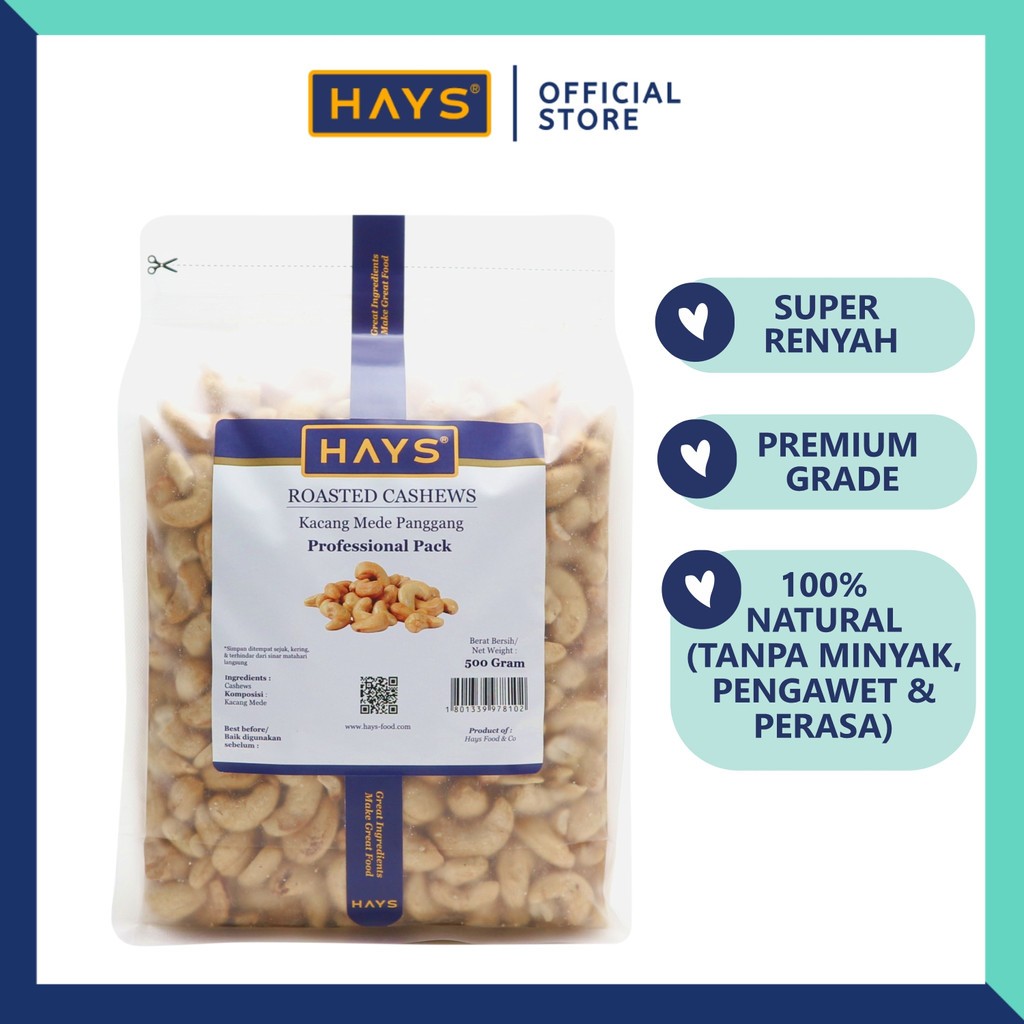 Roasted Cashews 500g Premium Whole Nuts, Oil-Free, Pantry Snack