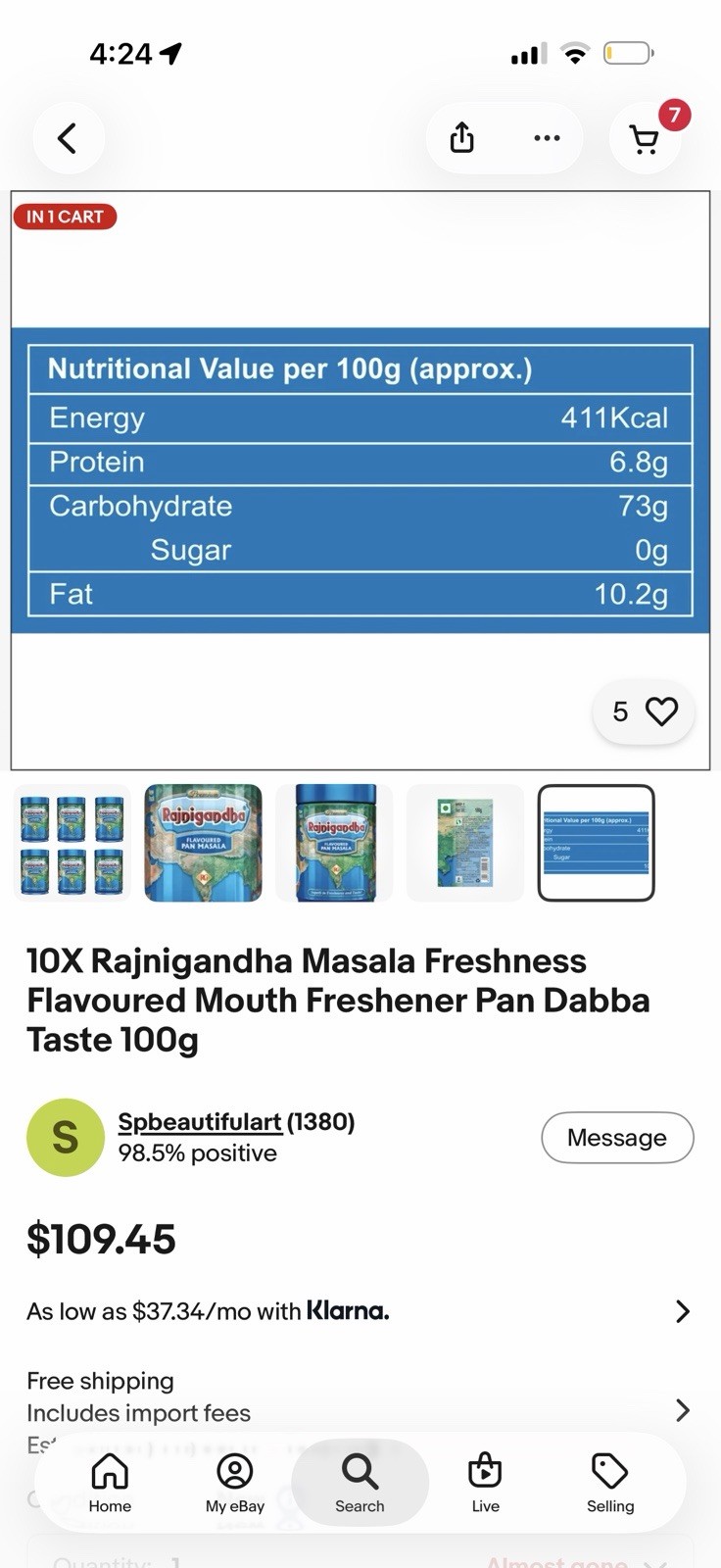 Rajnigandha Premium Flavoured Pan 100g, Pack of 5,