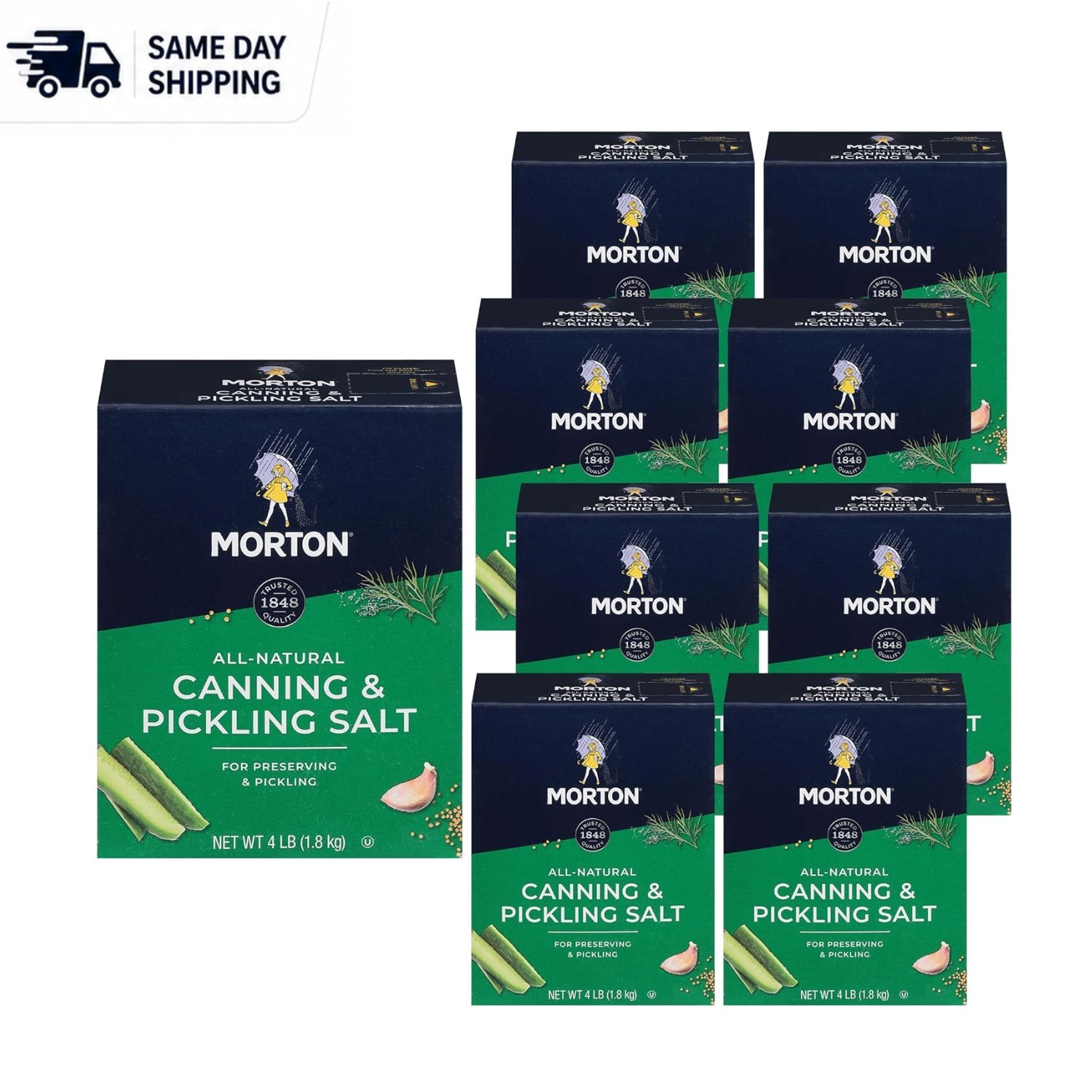 Vegetarian-Friendly 9-Pack Canning Salt, 4 lb Each – For Flavorful Preserves