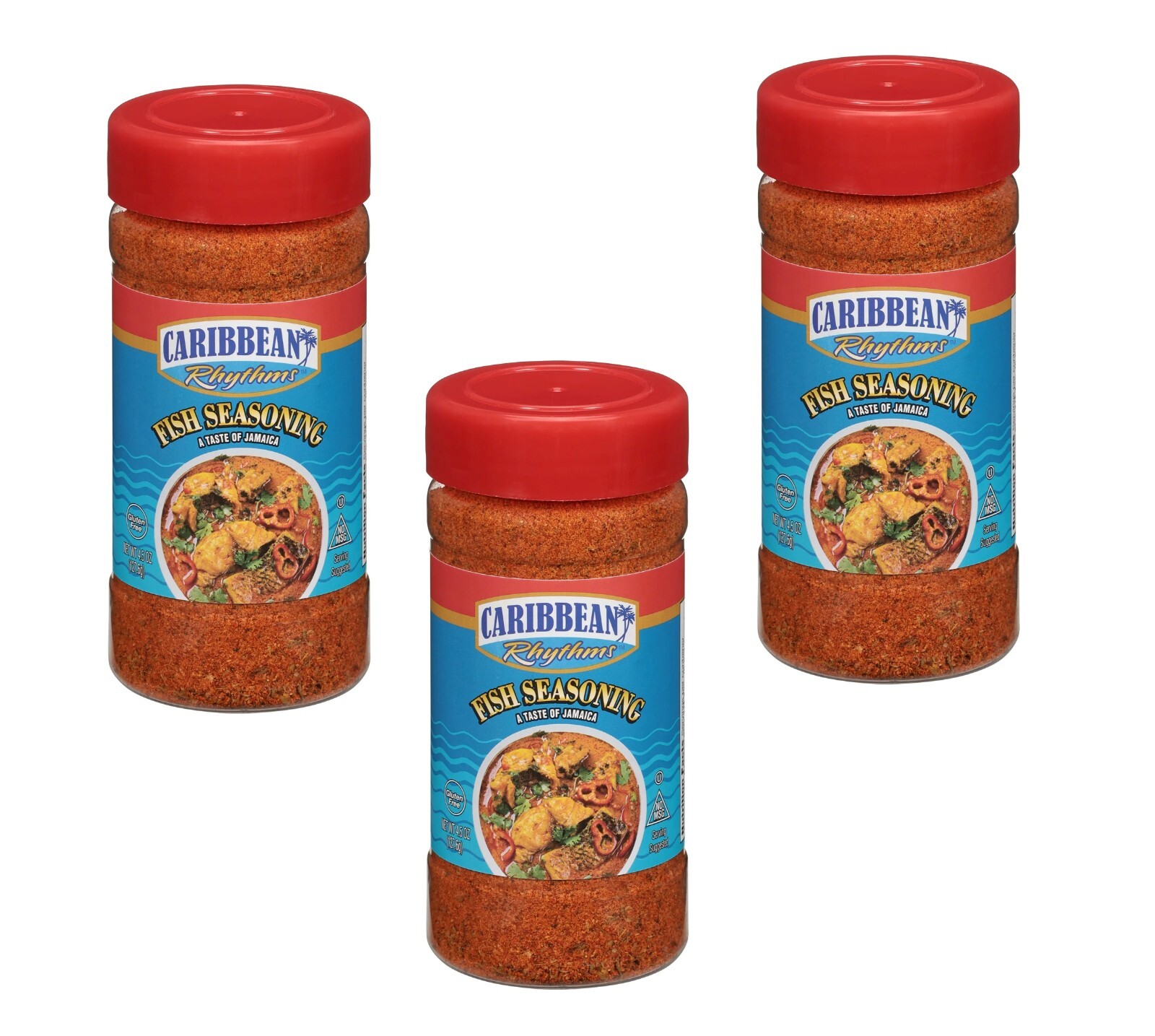3-Pack Caribbean Rhythms Fish Seasoning, 4.5 oz Each – Caribbean Seafood Spice