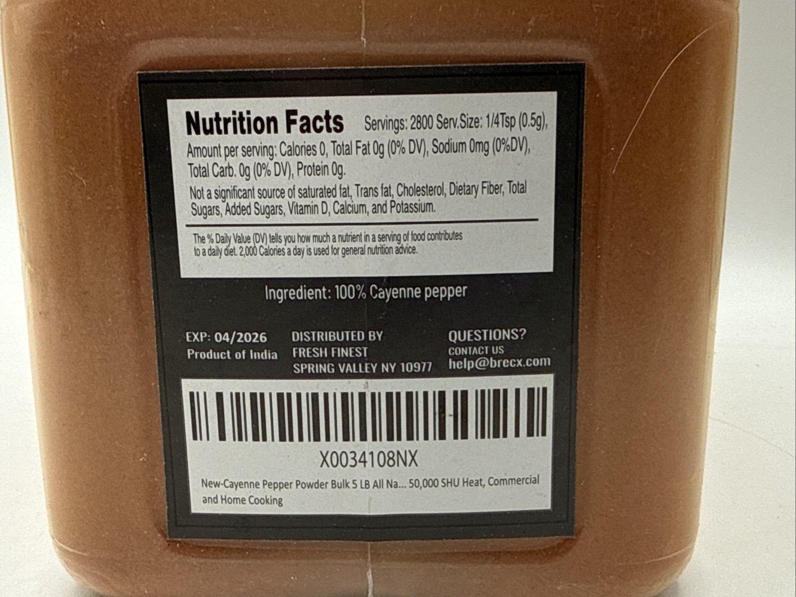 Cayenne Pepper Powder Bulk 5 LB All Natural Red Pepper Spice 50,000 SHU Heat