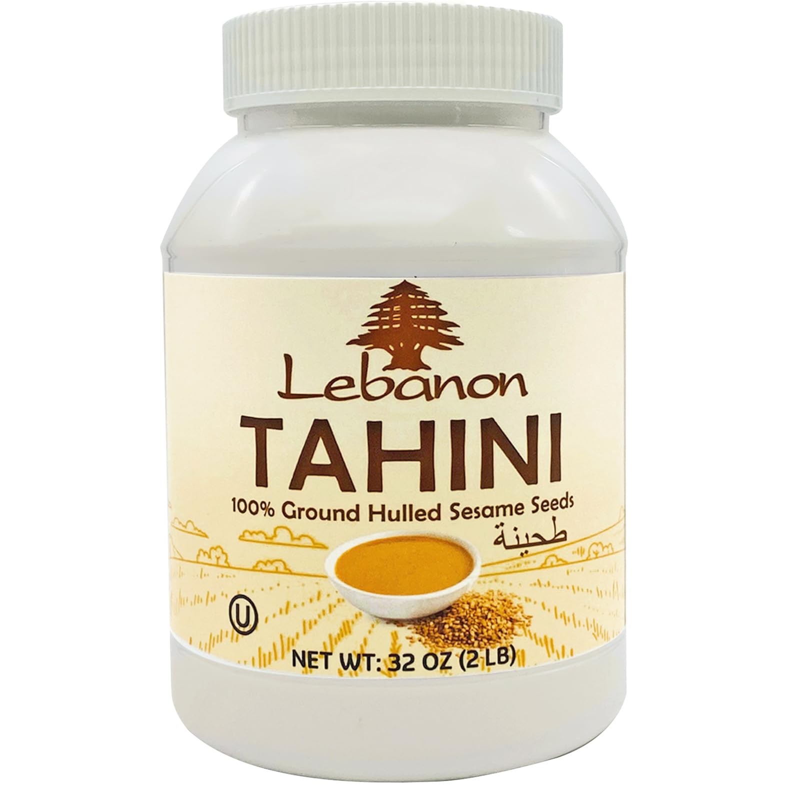 Lebanon – Premium Tahini Paste, 100% Ground Sesame Seeds, 32 oz (2 Pounds)