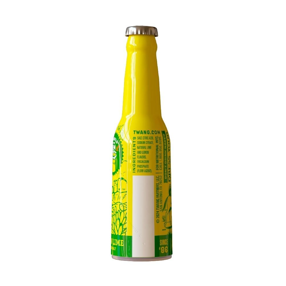 Twang Flavored Beer Salt Seasoning, Lemon Lime, 1.4 Ounce (Pack of 3), yellow