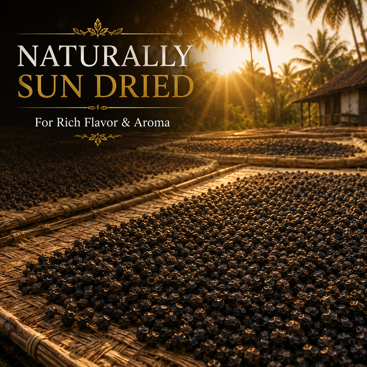 Premium Ceylon Black Pepper Whole Peppercorns Handmade Sri Lankan Spice