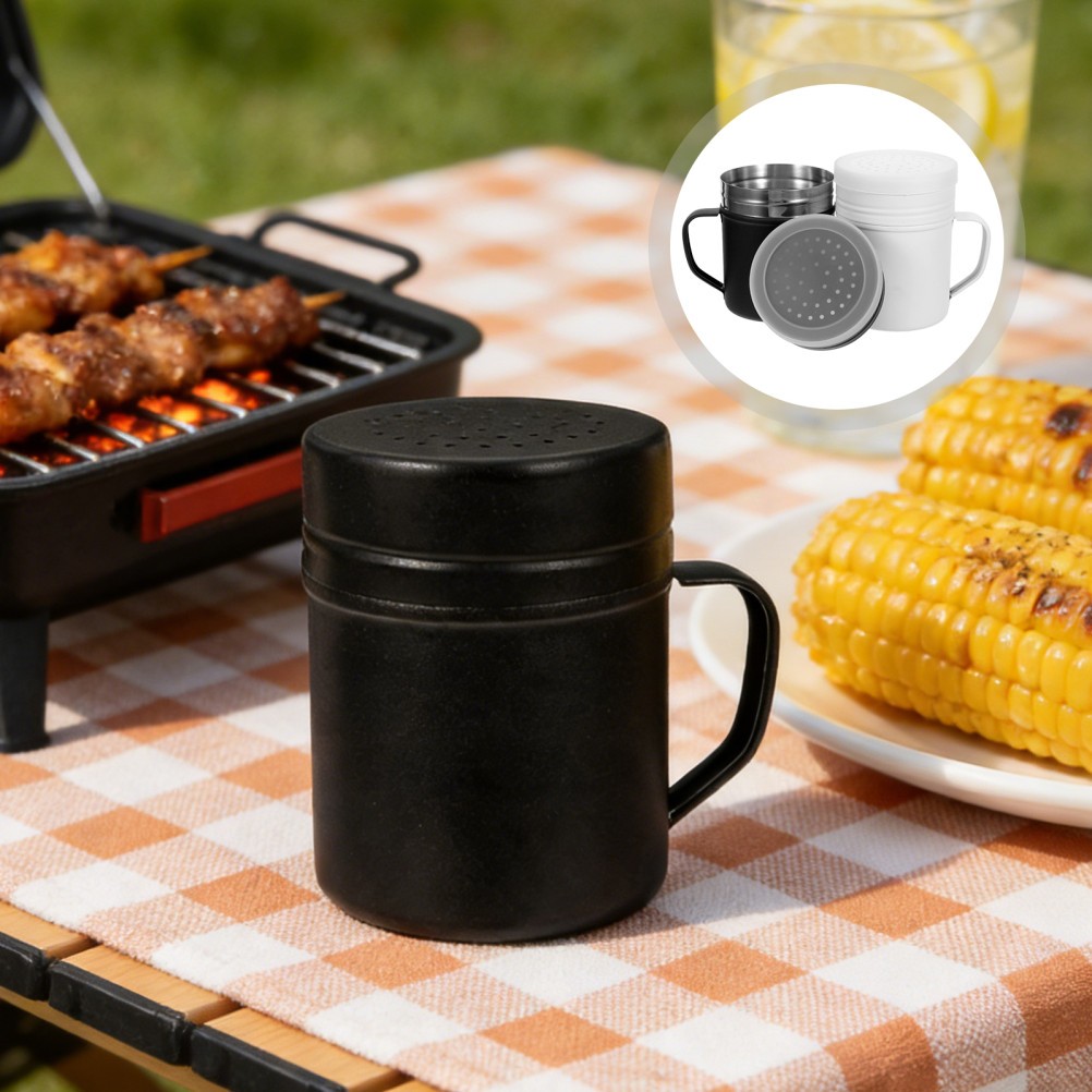 2Pcs Stainless Steel Powder Shaker Bottles Reusable with Tight Lids for Home Bbq
