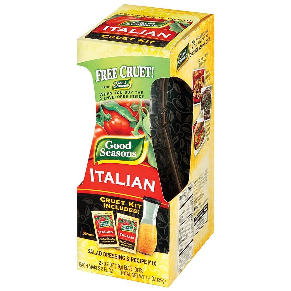 Good Seasons Salad Dressing and Recipe Mix With Cruet, Italian, 2 Count (Pack…