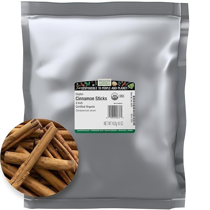 Organic Ceylon Cinnamon Sticks 3 Inch 1 Pound Bulk for Tea Baking Crafts