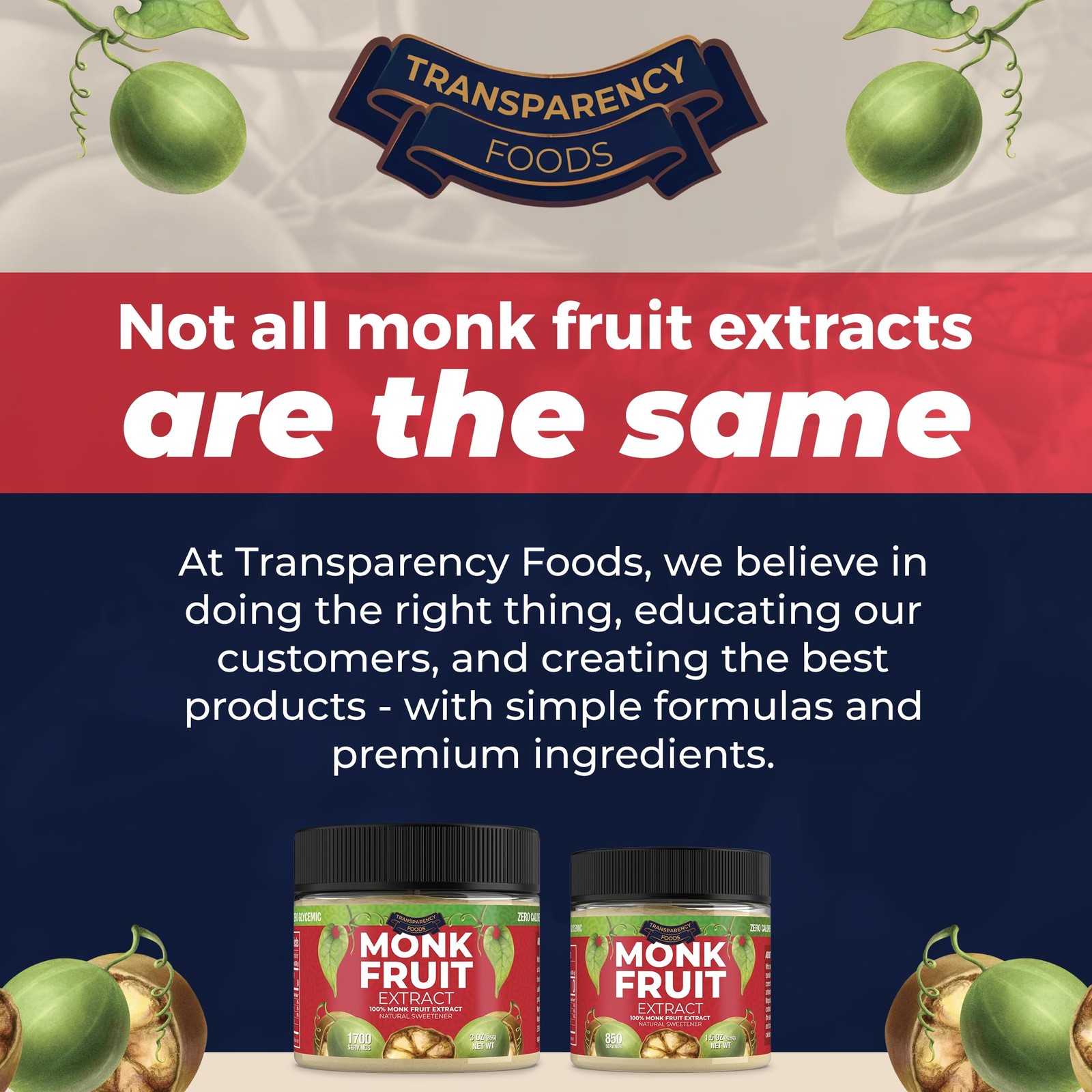 100% Monk Fruit Extract 90X Sweeter Than Sugar Monk Fruit Sweetener No Erythr…