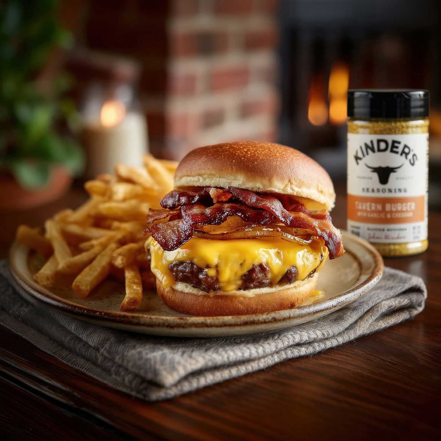 Kinder’s Tavern Garlic & Cheddar Burger Seasoning, 10.2 oz.