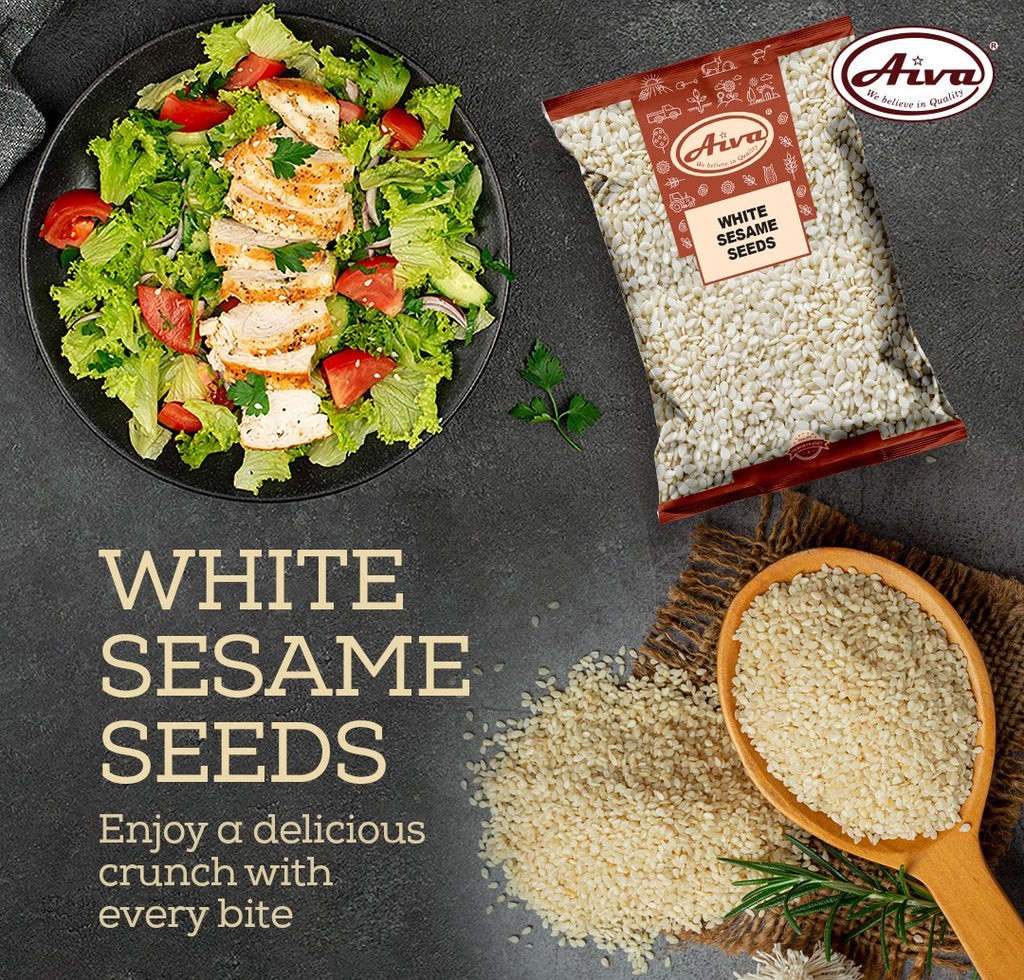 Aiva Whole White Sesame Seeds 5 lb | White Hulled (Till)
