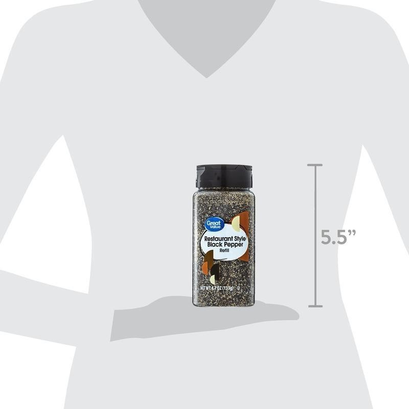 Restaurant Style Black Pepper Refill Pre-Ground Spice Kitchen Staple 4.7oz New