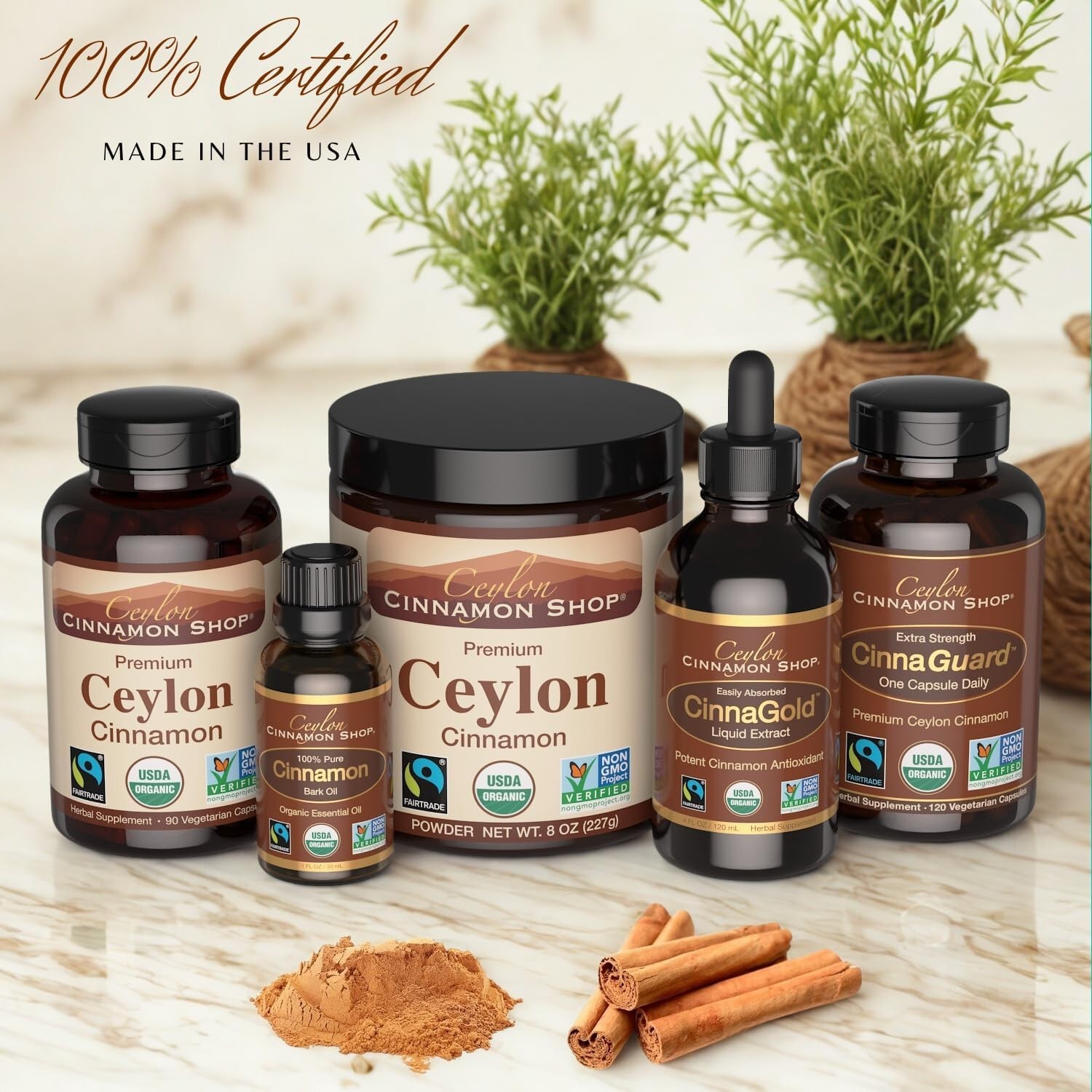 Organic Fine Ceylon Cinnamon Powder – 8 Ounces, Perfect for Baking & Smoothies