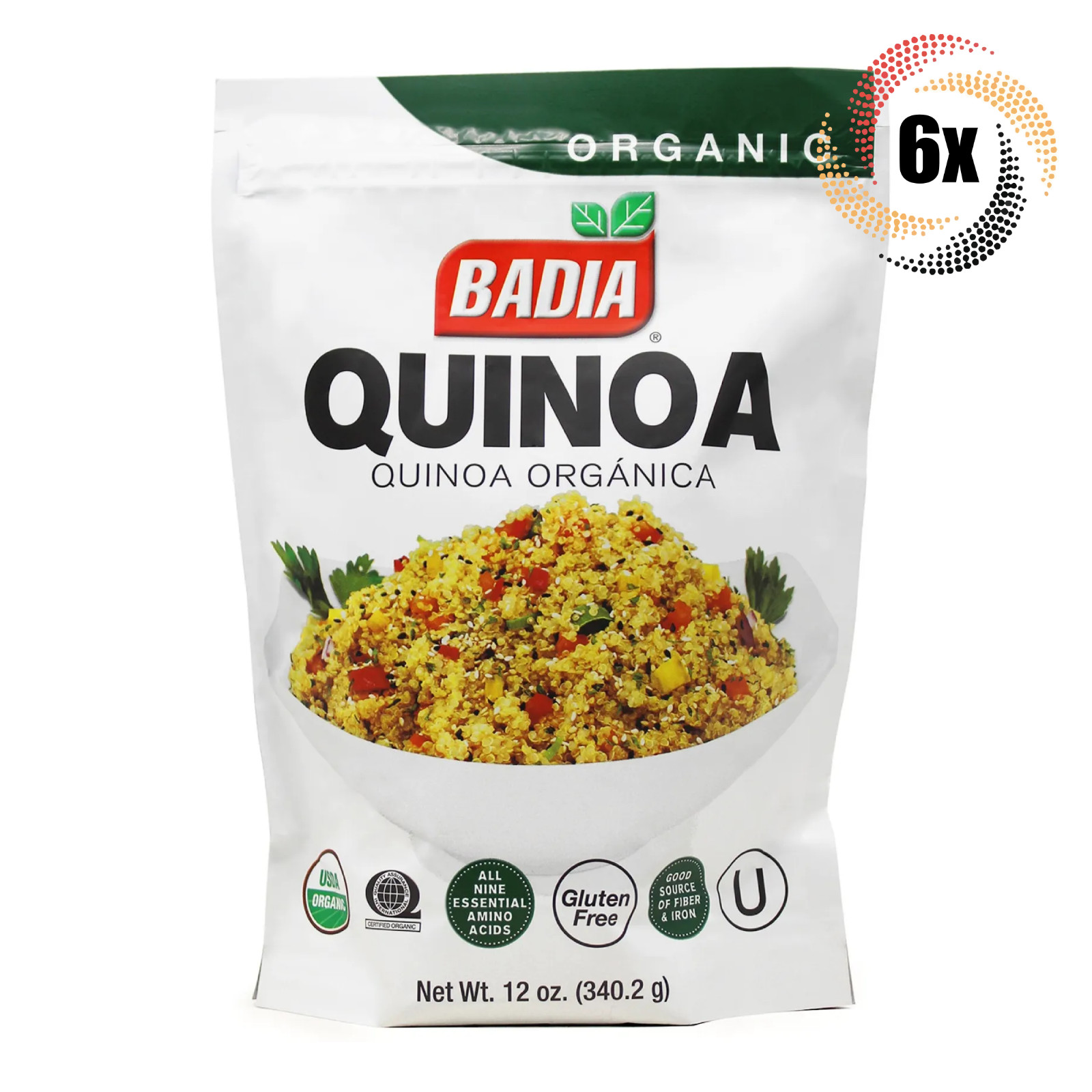 6x Bags Badia Organic Quinoa | 12oz | Gluten Free & Kosher | Fast Shipping