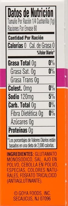 Goya Sazon without Annatto Seasoning, 2.11 oz Pack of 3