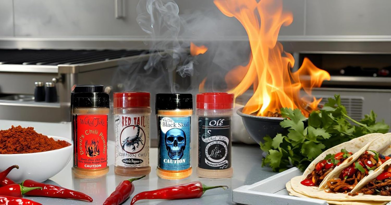 Chili Powder Gift Set, 4 Pack – Ghost, Smoked Ghost, Scorpion, Habanero Garlic S
