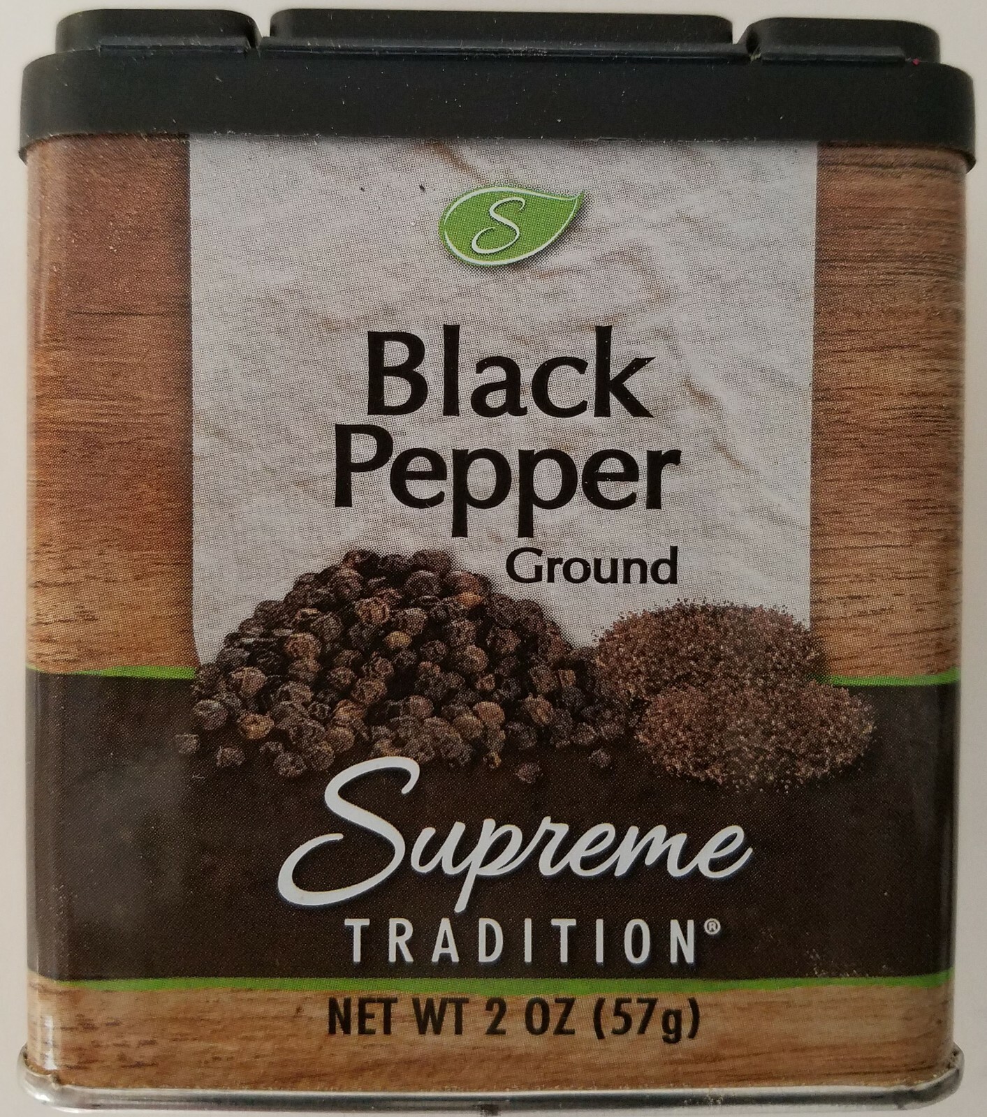 Culinary Black Pepper Ground Seasoning 2 oz (57g) Shaker Scoop Pour Cans