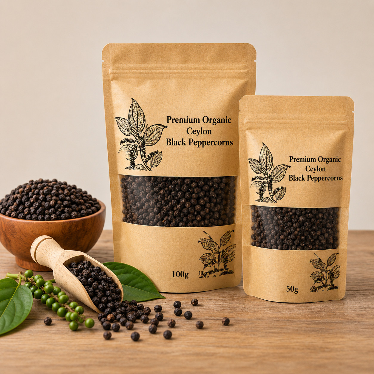 Premium Ceylon Black Peppercorns Whole Sri Lankan | Fresh Pure Natural | DDP-USA