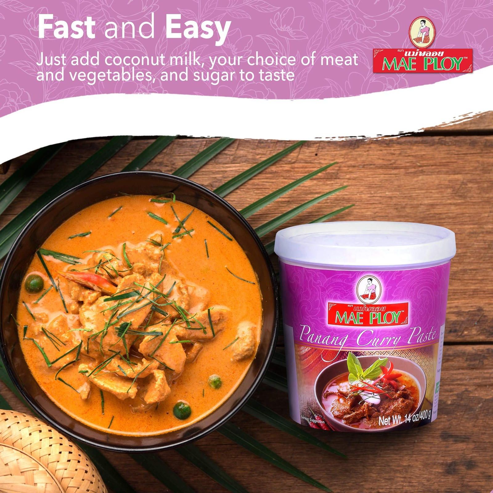 Mae Ploy Panang Curry Paste, Authentic Thai 14 Ounce (Pack of 1)