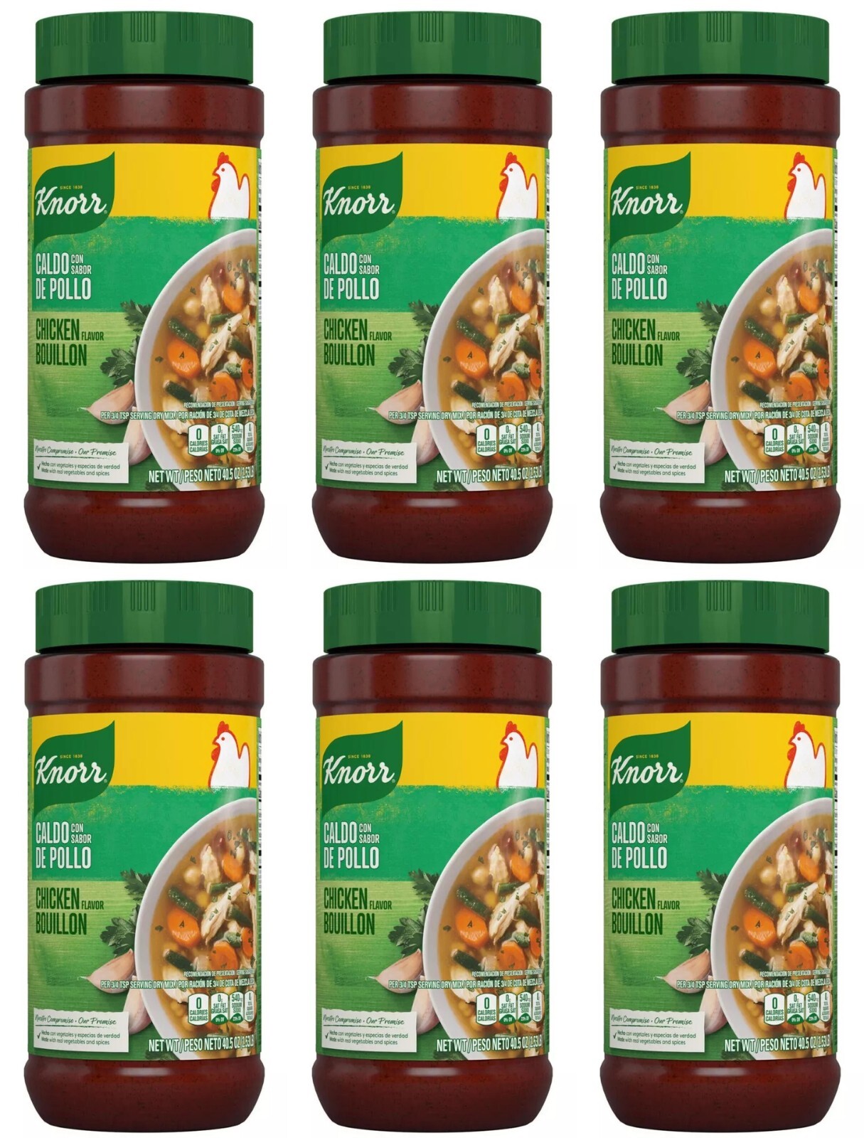 Knorr Caldo Con Sabor De Pollo Chicken Bouillon Powder 40.5 oz ( Pack of 6 )