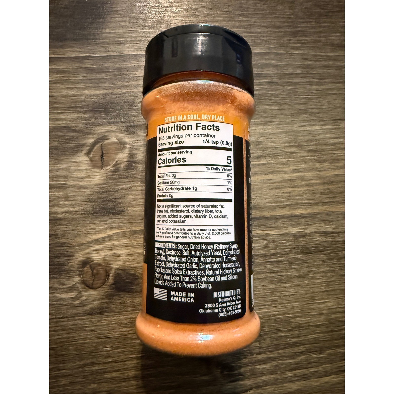 Kosmos Q Wing Dust Honey BBQ Chicken Wing Seasoning 5.5oz New Mild Dry Rub