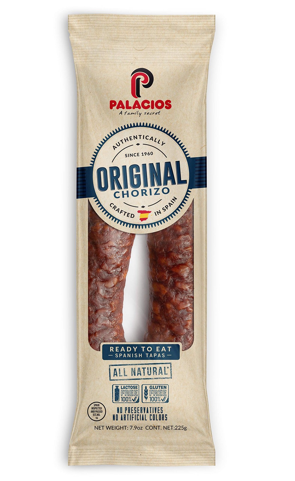 Spanish Chorizo 7.9 Ounce All Natural Gluten Free Quijote Brand Made in Spain