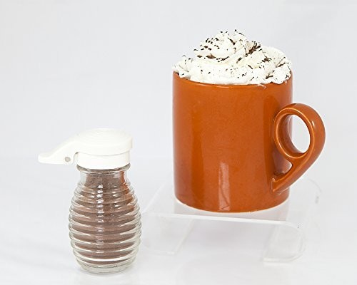 2 oz Black White Food Shaker with Self Closing Lid for Spices and Seasonings