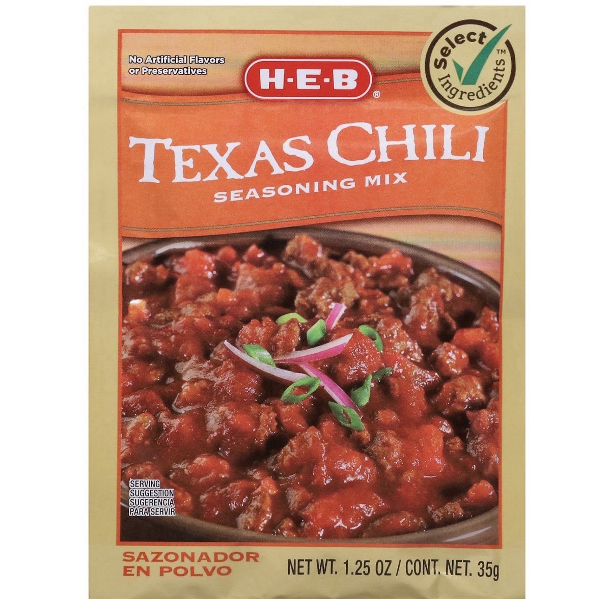 H‑E‑B Texas Chili Seasoning Mix 1.25 oz Four Packages