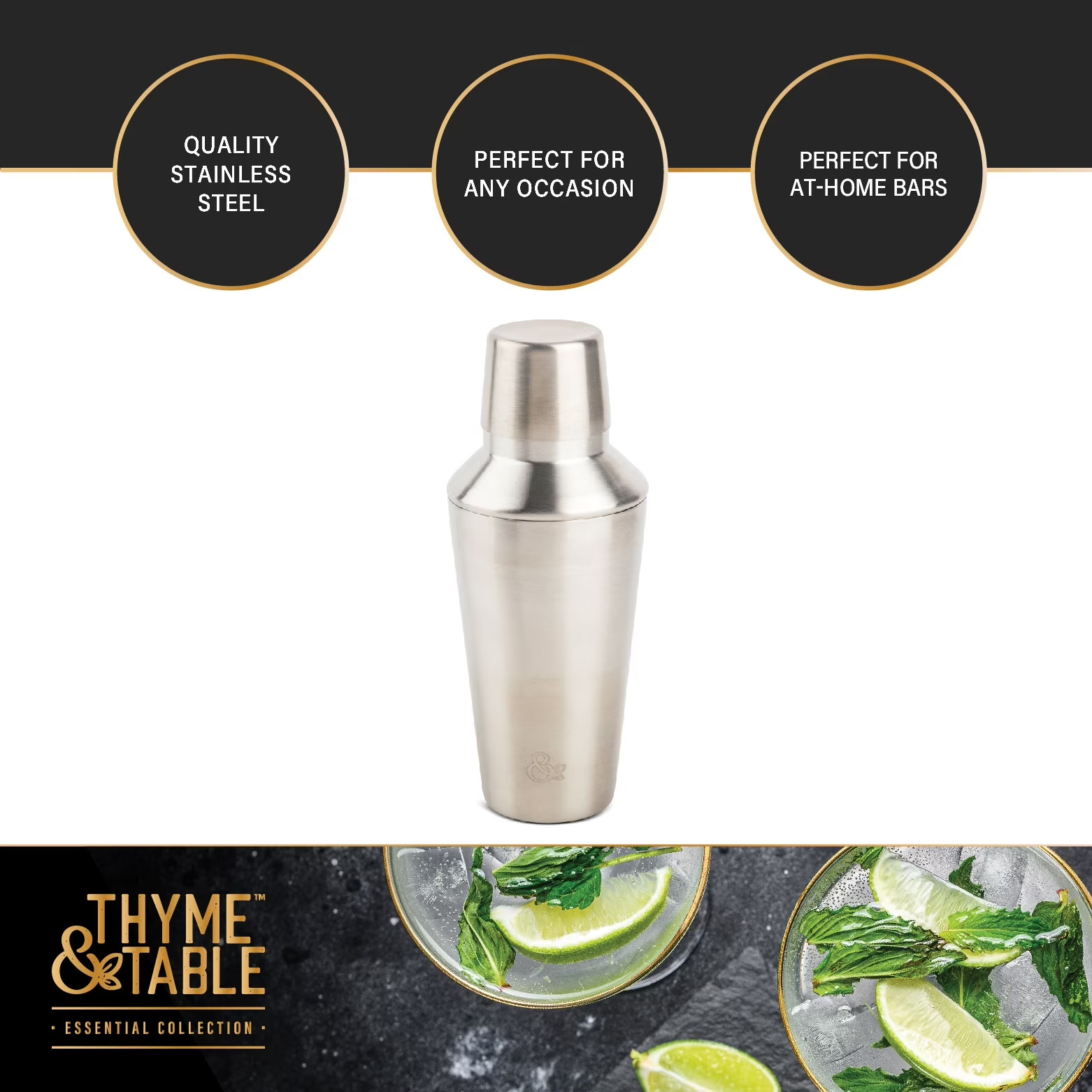 Thyme & Table Stainless Steel Cocktail Shaker