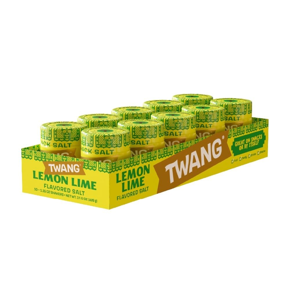 Twang Lemon-Lime Salt Shakers, CDU 10ct 1.15 Ounce (Pack of 10), Green