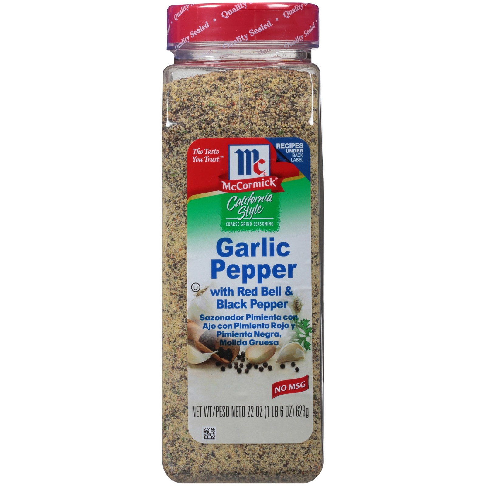 McCormick California Style Garlic Pepper Coarse, Red Bell & Black Pepper 22oz