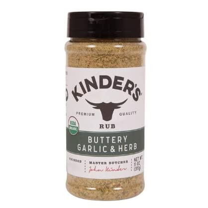 Kinders Organic Buttery Garlic Herb Rub 11 Ounce USDA Organic Seasoning
