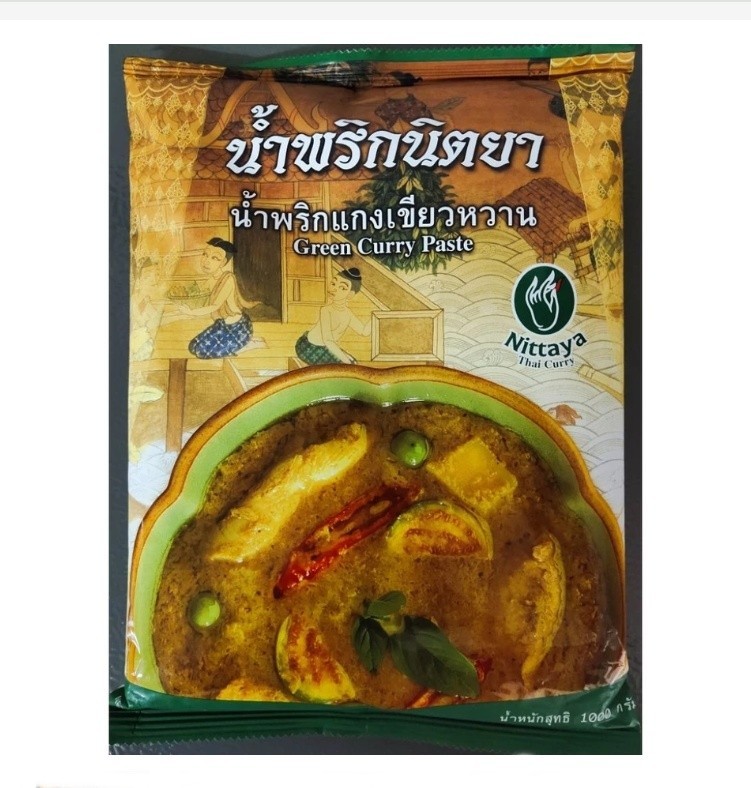 Nittaya Thai Green Curry Paste Product of Thailand Spice Mix Pack 500g and 1 kg
